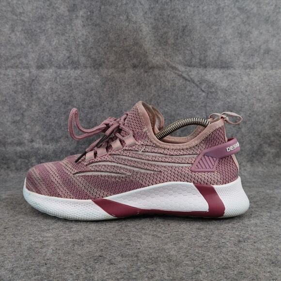 Work Shoes Womens 38 Steel Toe Safety Knit Active Casual Pink Lace Up Comfort - Picture 4 of 13